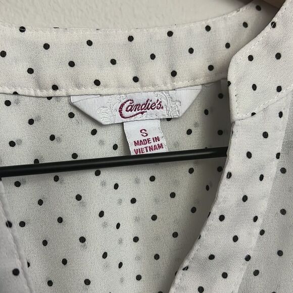 Candies Size Small Blouse Polka Dot Lace Sheer on Back - Picture 2 of 4